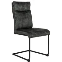 Riess-Ambiente Stuhl COMFORT grün Samt mit Komfortgriff Freischwinger Modern
