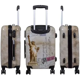 Bowatex bedruckte Motivkoffer New York Handgepäck Fotokoffer Trolley Koffer 55cm Bowatex - Bunt/Beige