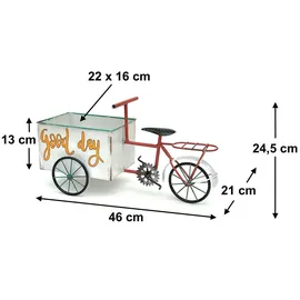 DanDiBo Ambiente Blumenfahrrad 46 x 24,5 x 21 cm Weiß/Rot