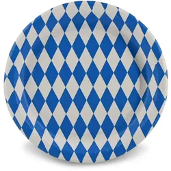 HEKU 250 Stück Einwegteller Papierteller - Papierteller für Oktoberfest Deko, Wiesn-Accessoires, nachhaltig, wiederverwertbar, stilvolles Design
