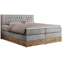 MKS Boxspringbett 160 x 200 cm H3 Hellgrau