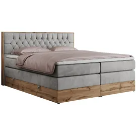 MKS Boxspringbett 160 x 200 cm H3 Hellgrau