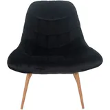 Dynamic24 Sessel XXL Samt schwarz Holzoptik Relaxsessel Polstersessel Loungesessel