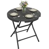Outsunny Gartentisch Ø 80 x 73 cm Silber
