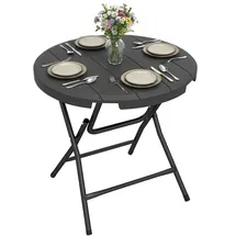Outsunny Gartentisch Ø 80 x 73 cm Silber