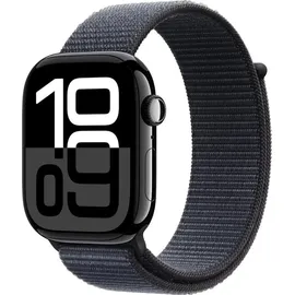 Apple Watch Series 10 GPS + Cellular 46 mm Aluminiumgehäuse diamantschwarz Sportarmband schwarz M/L