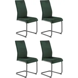Freischwinger MCA FURNITURE "MCA TICINO Schwingstuhl", grün (olive, schwarz), B:45cm H:96cm T:58cm, Polyester, Stühle, (4er-Set), Schwingstühle, Schwinger, Komfortsitzhöhe von ca. 48 cm