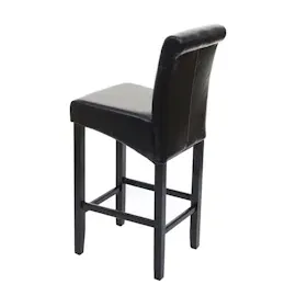 Mendler 2er-Set Barhocker HWC-C33, Barstuhl Tresenhocker, Holz ~ schwarz, dunkle Beine, Leder