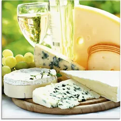 Artland Glasbild »Käse & Wein«, Lebensmittel, (1 St.), in verschiedenen Größen Artland Farbe Bild(er): naturfarben