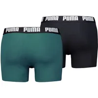 Puma Basic Boxershorts emerald ice / schwarz M 2er Pack