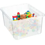 Kadax Rechteckige Aufbewahrungsbox mit Deckel, Aufbewahrungsbehälter, Stapelbehälter, Plastikbox, Kunststoffbox, Platzsparende Aufbewahrungskiste (20L, Transparent)