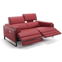 Sofanella 2-Sitzer Leder Milo, Relaxsofa, Designsofa, Designer Couch, Italienisches Sofa, 2er Sofa rot