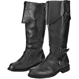 Westernstiefel Herren, Mittelalter Schuhe Herren Wikinger Hoch Cowboystiefel Schwarz, Leder Westernstiefel Cowboy Stiefel Männer Gothic Western Stiefeletten Mit Absatz Lederstiefel Reitstiefel 47 - 48 EU