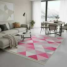 jimri Boho Kelim Teppichläufer 60 x 90 cm Rosa