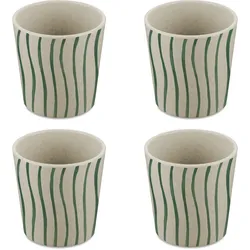 Koziol - Connect Becher, Monstera stripes, 190 ml, sand, (4er-Set)