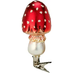 Christbaumschmuck Glas Fliegenpilz auf Clip Weihnachtskugeln Weihnachtsbaum