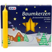 sigro 20 Stück Baumkerzen, 13 x 105 mm, Wachs, gelb, Einheitsgröße