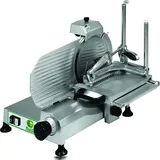 Vertikale Aufschnittmaschine mit abnehmbarem Schlitten, Klinge ø 250 mm und Flachscheibenblock. FIMAR. Modell V250