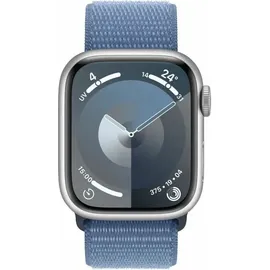 Apple Watch Series 9 GPS 41 mm Aluminiumgehäuse silber, Sport Loop winterblau One Size