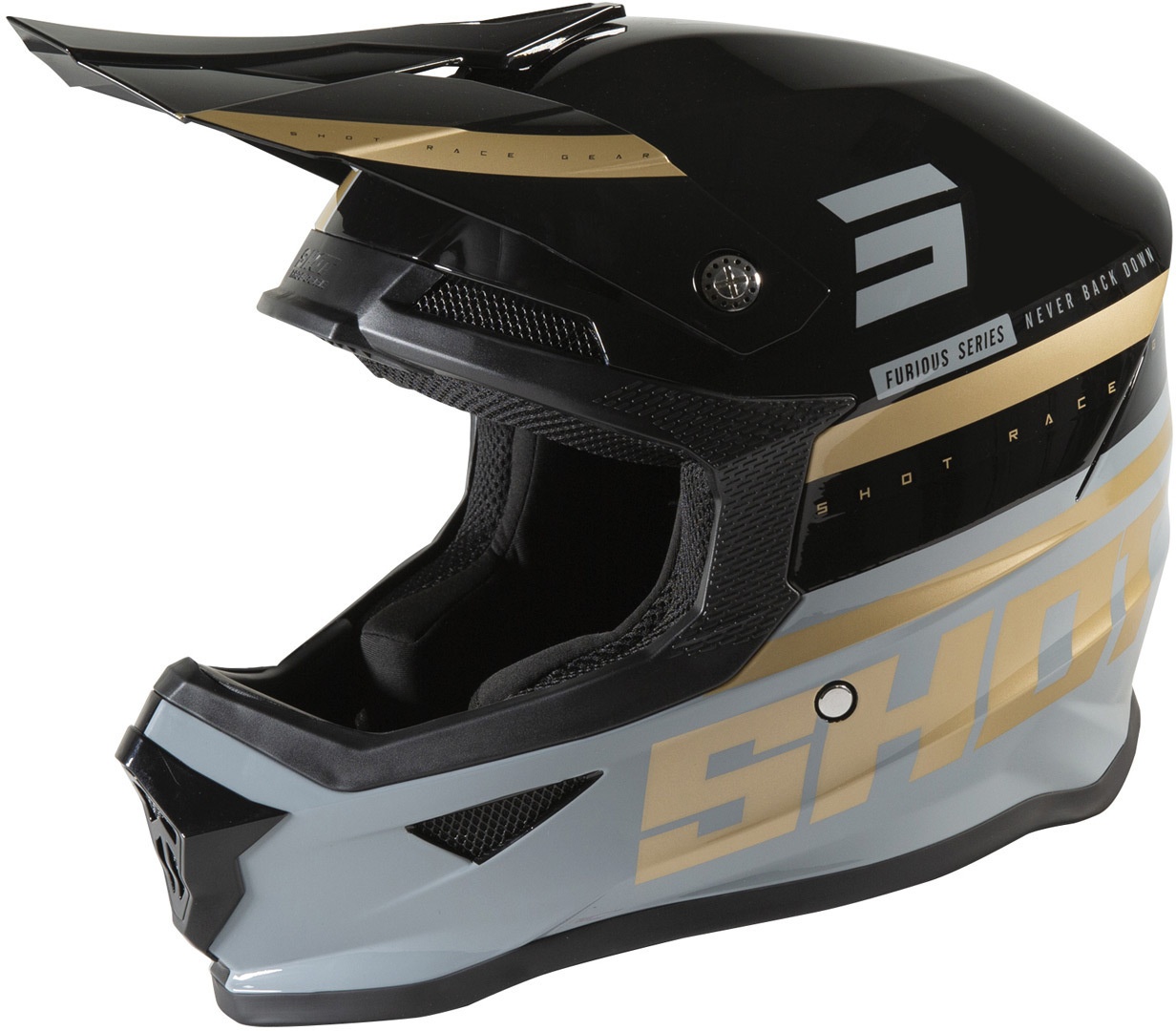 Shot Furious Shining Motorcross Helm, zwart, XL