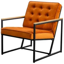 KAWOLA Sessel ARLY Polstersessel Bezug Velvet cognac