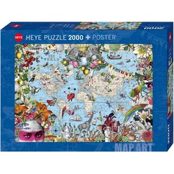 HEYE Puzzle Quirky World, 2000 Puzzleteile, Made in Europe bunt