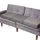 Homescapes Sitzauflage Velours 100 x 50 cm Grau
