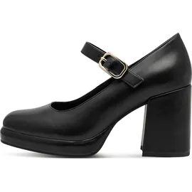 Marco Tozzi Damen Pumps mit Riemen Elegant mit Blockabsatz, Schwarz (Black), 40 EU