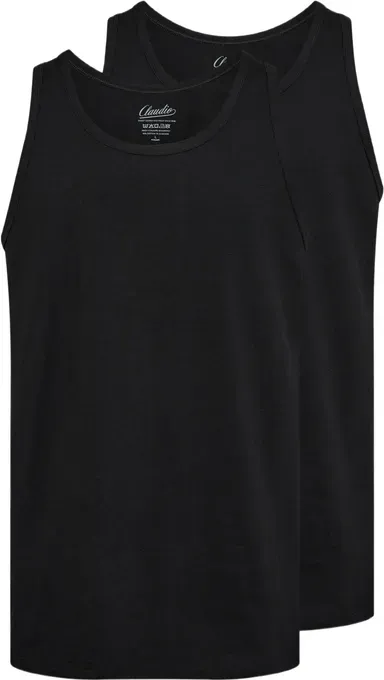 JBS Claudio 2er-Pack Baumwoll-Tanktops Schwarz XL