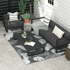 Outsunny Outdoor-Teppich 182 x 274 cm Grau/Weiß