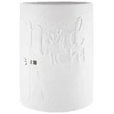 Gilde Tischlampe NORDLICHT mit Leuchtturm weiß