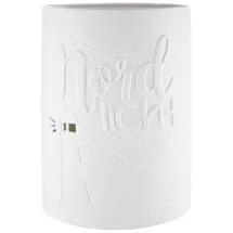 Gilde Tischlampe NORDLICHT mit Leuchtturm weiß