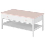 Feldmann-Wohnen Couchtisch Luna (Luna, 1-St., Couchtisch mit 1 Schublade), 110cm weiß / rosa 1 Schublade weiß