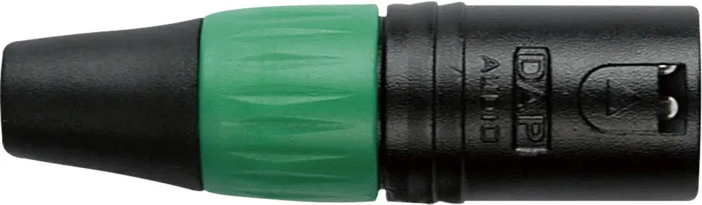 DAP XLR 3P Connector - male - black housing Grüne Kappe