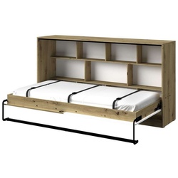 Stylefy Jugendbett Narin II (Schrankbett, Bett), 90×200 cm, klappbar, mit Regal und Matratze, für Jugend weiß