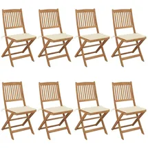 vidaXL Klappbare Gartenstühle 41 x 41 x 91 cm creme 8 St.