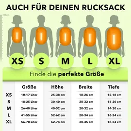 AVANA Regenschutz für Rucksäcke mit Reflexstreifen (10-70L) wasserdichte Regenhülle Schulranzen Rucksack Cover reflektierender Rucksacküberzug Orange