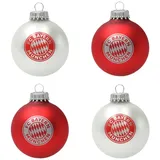 FC Bayern München Christbaumkugeln I Weihnachtskugeln I 4er Set Rot/Weiß I Fußball