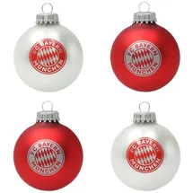 FC Bayern München Christbaumkugeln I Weihnachtskugeln I 4er Set Rot/Weiß I Fußball