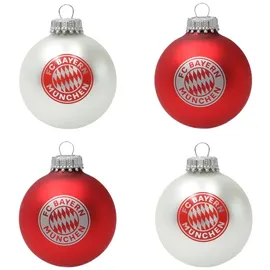 FC Bayern München Christbaumkugeln I Weihnachtskugeln I 4er Set Rot/Weiß I Fußball