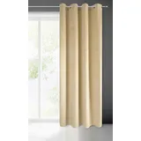 Eurofirany PIERRE Samt Vorhang mit Ösen -1 Stk. Velvet Einfarbig Gardine 200g/m2, Samtvorhang für Wohnzimmer Schlafzimmer, 140x250 cm, Cappuccino