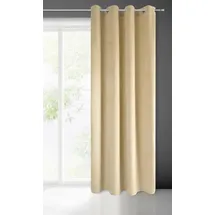 Eurofirany PIERRE Samt Vorhang mit Ösen -1 Stk. Velvet Einfarbig Gardine 200g/m2, Samtvorhang für Wohnzimmer Schlafzimmer, 140x250 cm, Cappuccino
