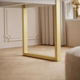 lookway ARTON GOLD II 140 cm ausklappbarer Tisch Marmor Levanto gold