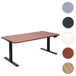 Schreibtisch HWC-D40, Computertisch, elektrisch h√∂henverstellbar 160x80cm 53kg MVG ~ natur, schwarz