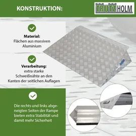 Trutzholm Türschwellenrampe ca. 10 cm Höhe Traglast 250 kg Aluminium grau Stufenrampe