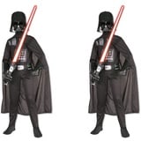 Rubie's Official Disney Star Wars klassisches Darth Vader-Kostüm, Größe 116 cm & Official Disney Star Wars klassisches Darth Vader-Kostüm, Kindergröße S, Alter 7-8 Jahre, Größe 128 cm