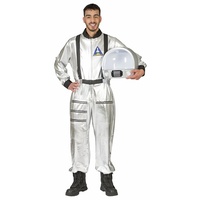 Astronaut Tobias Kostüm für Erwachsene - Silber - Tolles Weltraum Weltall Fahrer Kostüm zu Karneval oder Mottoparty - Gr. XS