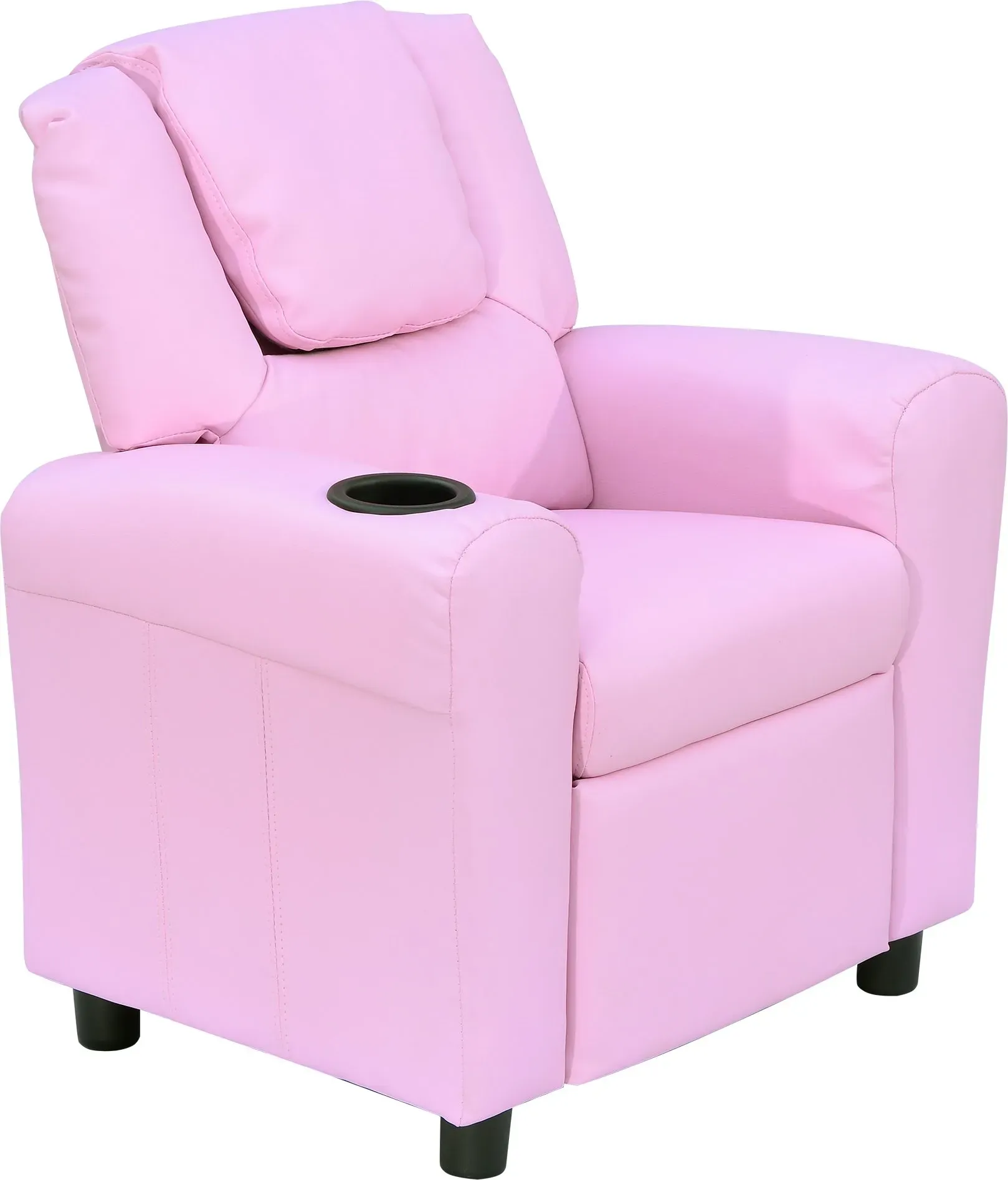 HOMCOM Kindersofa mit Liegefunktion für Kinder 3-6 Jahre, Rosa, mit Becherhalter, 62x56x69cm, gemütlich & praktisch   Aosom.de