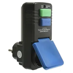 Personenschutz-Adapter 30mA mit Steckdose Auslösezeit <30mS, m.Klappdeckel, IP44