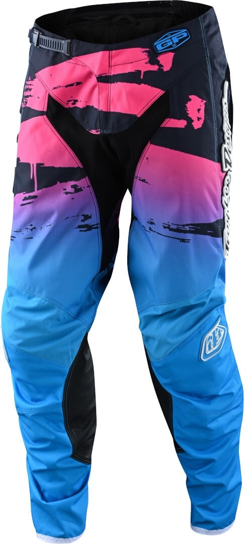 Troy Lee Designs One & Done GP Brushed Motorcross broek, pink-blauw, 28 Voorman